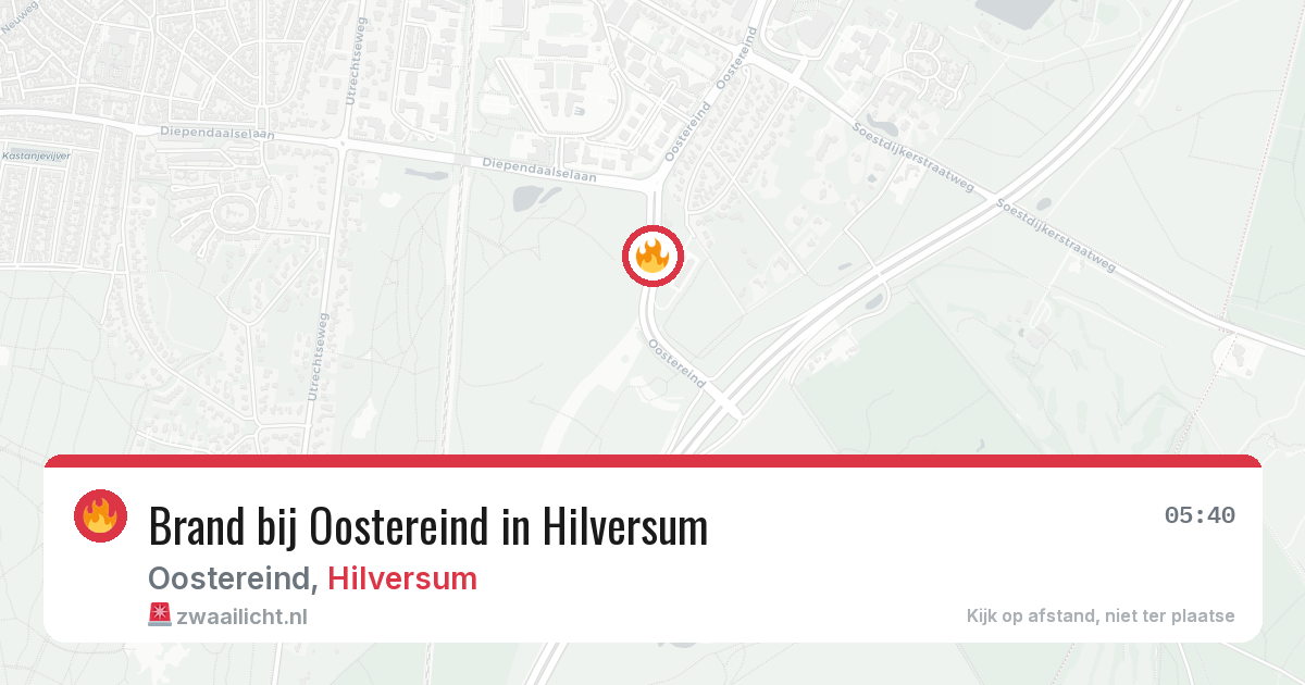Brand bij Oostereind in Hilversum — 28 jun 2026