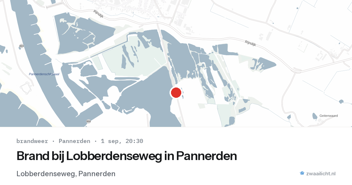 Brand bij Lobberdenseweg in Pannerden — 1 sep 2026