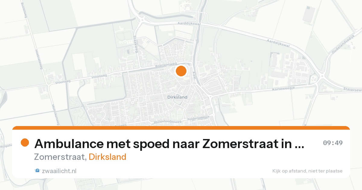 Ambulance met spoed naar Zomerstraat in Dirksland — 26 aug 2026