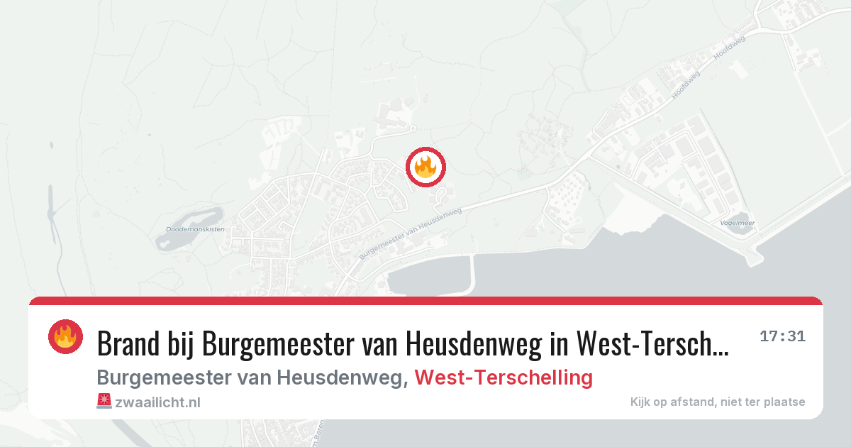 Brand bij Burgemeester van Heusdenweg in West-Terschelling — 24 mrt 2026