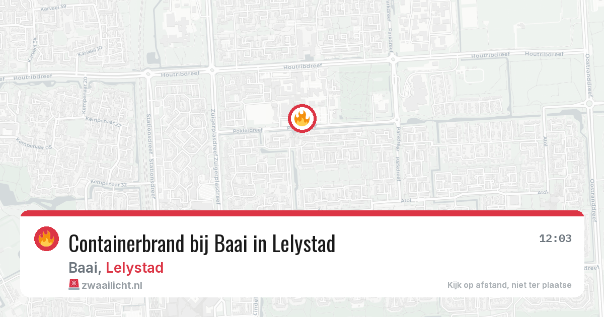 Containerbrand bij Baai in Lelystad — 7 mei 2026