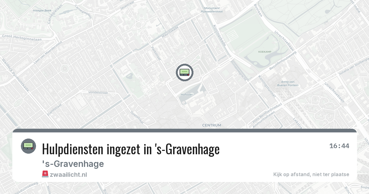 Hulpdiensten ingezet in 's-Gravenhage — 11 apr 2026 | 🚨 Zwaailicht.nl