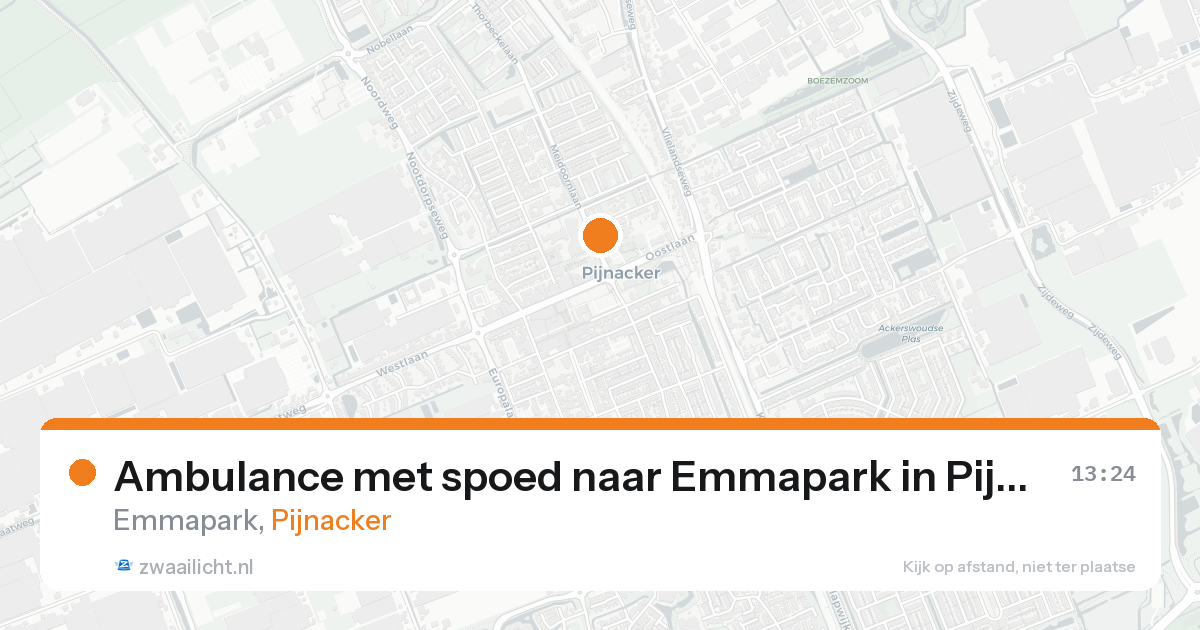 Ambulance met spoed naar Emmapark in Pijnacker — 21 aug 2026