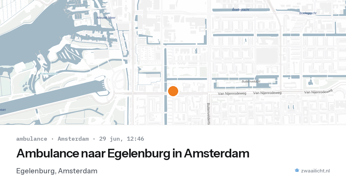 Ambulance naar Egelenburg in Amsterdam — 29 jun 2026