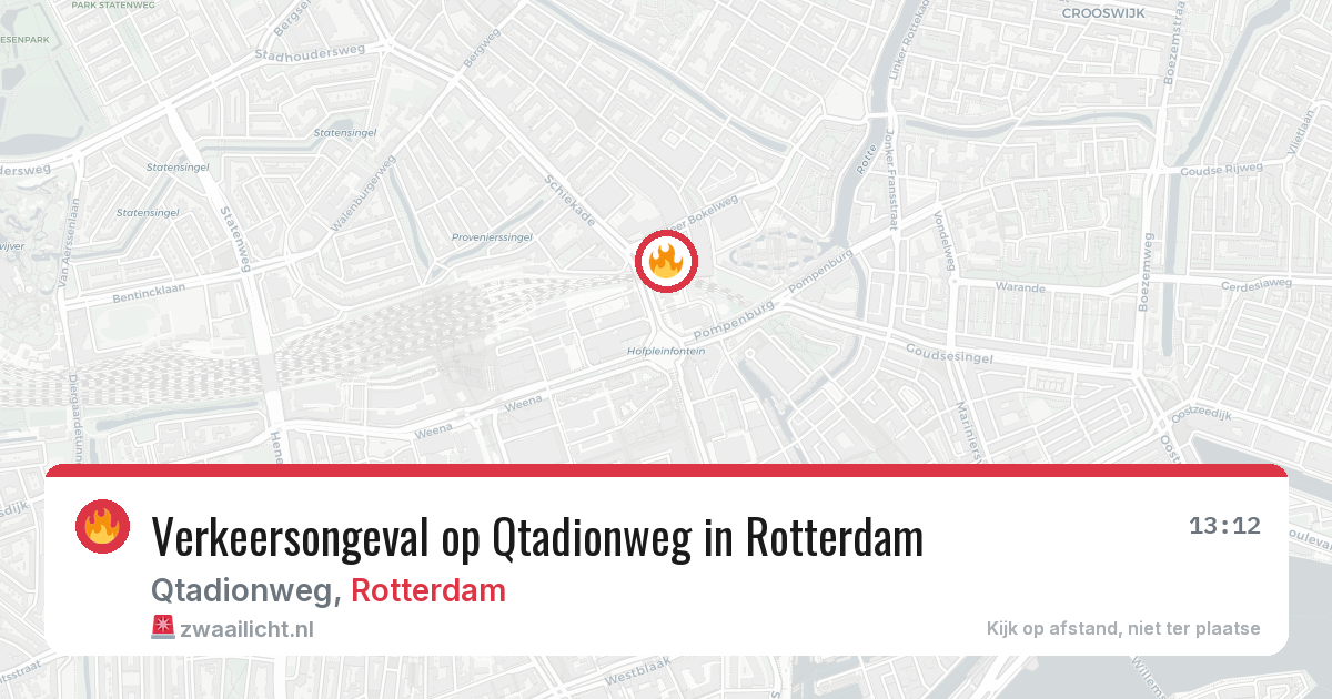Verkeersongeval op Qtadionweg in Rotterdam — 2 jul 2026