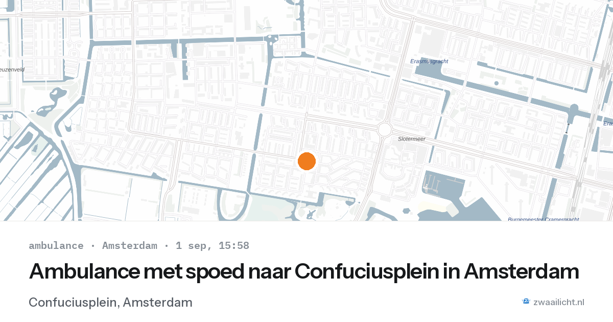 Ambulance met spoed naar Confuciusplein in Amsterdam — 1 sep 2026