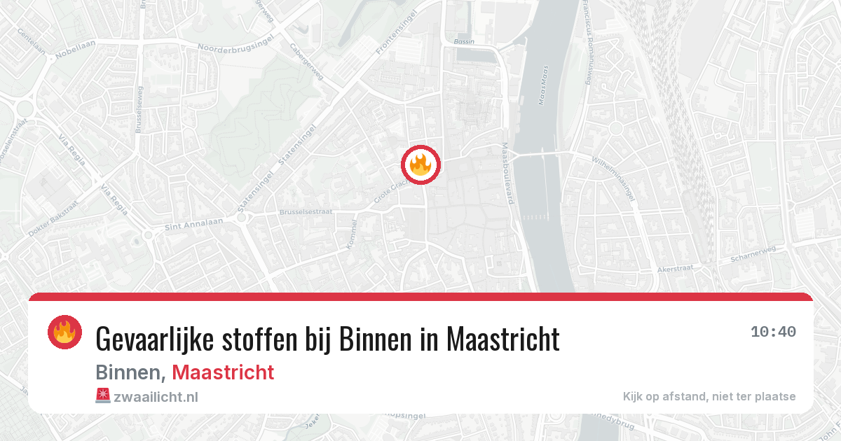 Gevaarlijke stoffen bij Binnen in Maastricht — 15 mei 2026