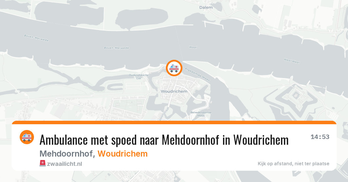Ambulance met spoed naar Mehdoornhof in Woudrichem — 27 jun 2026