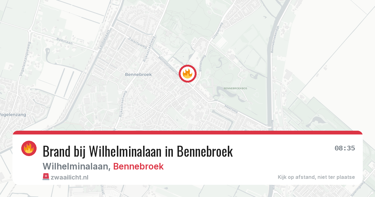Brand bij Wilhelminalaan in Bennebroek — 26 feb 2026