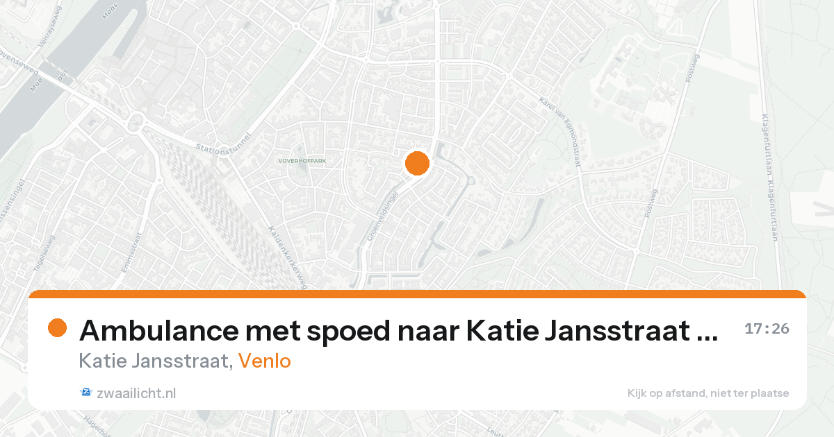 Ambulance met spoed naar Katie Jansstraat in Venlo — 22 aug 2026