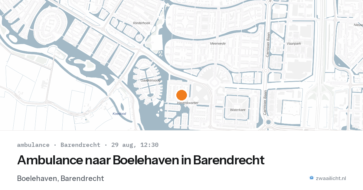 Ambulance naar Boelehaven in Barendrecht — 29 aug 2026