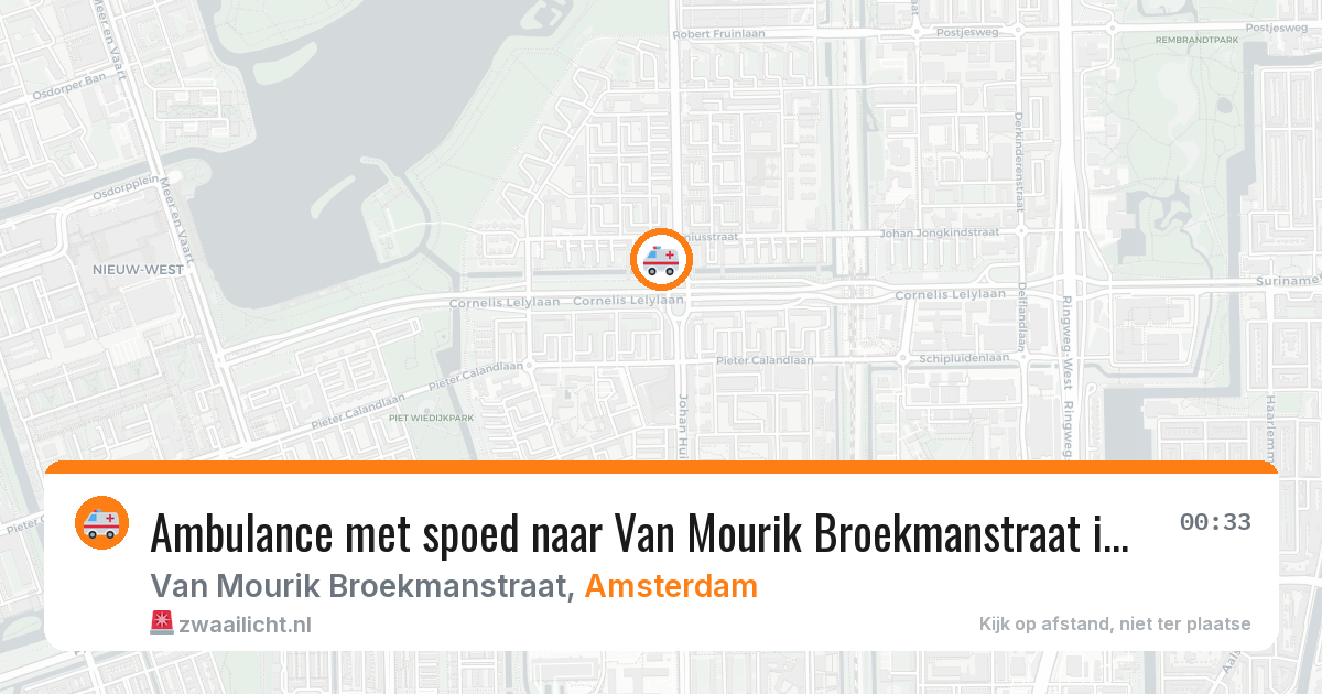 Ambulance met spoed naar Van Mourik Broekmanstraat in Amsterdam — 17 jun 2026
