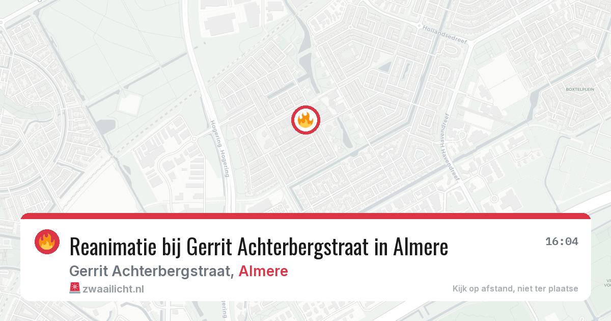 Reanimatie bij Gerrit Achterbergstraat in Almere — 22 apr 2026