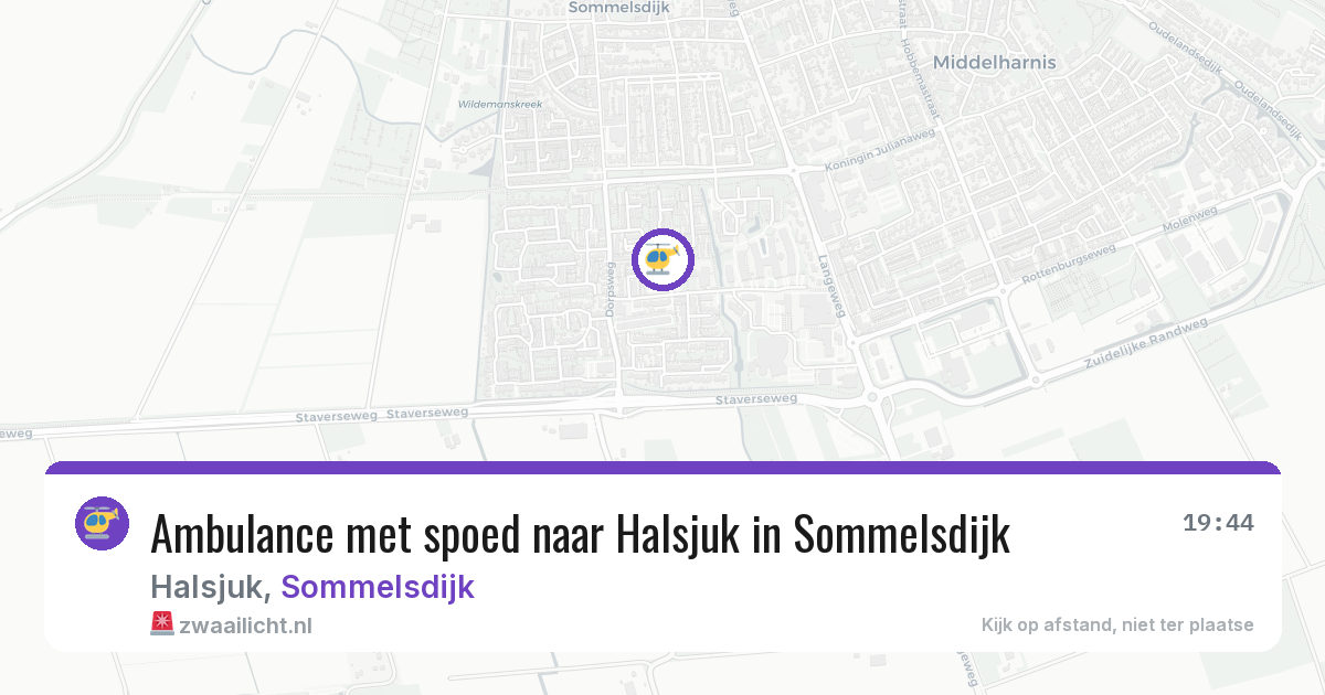 Ambulance met spoed naar Halsjuk in Sommelsdijk — 15 jun 2026