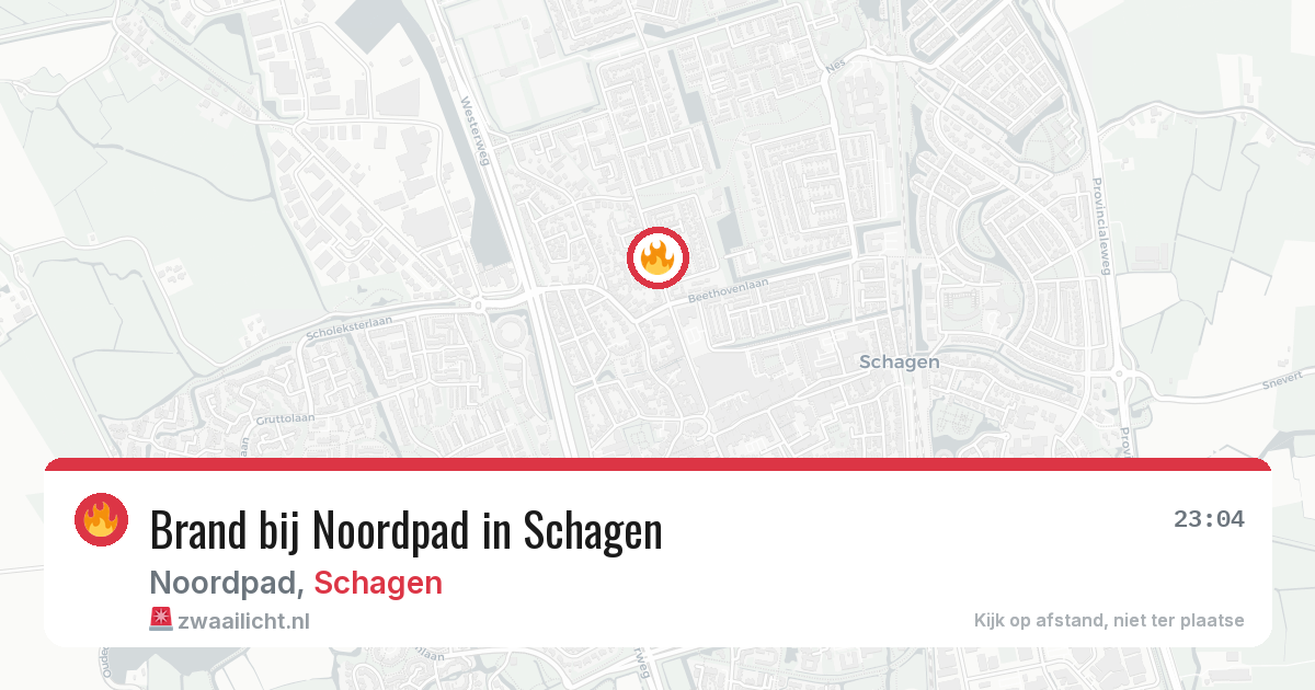 Brand bij Noordpad in Schagen — 24 mei 2026