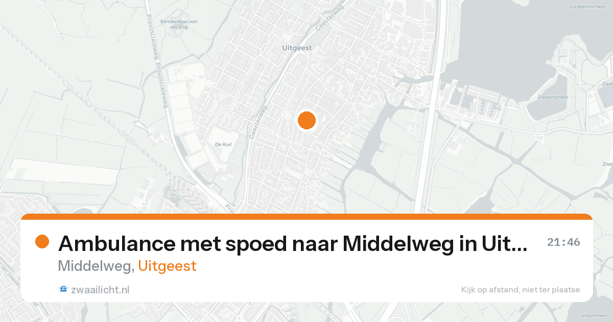 Ambulance met spoed naar Middelweg in Uitgeest — 15 aug 2026