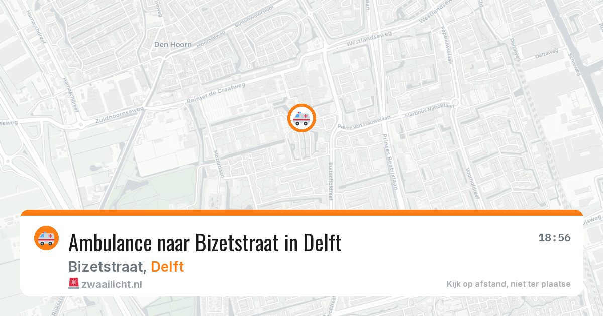 Ambulance naar Bizetstraat in Delft — 15 jul 2026