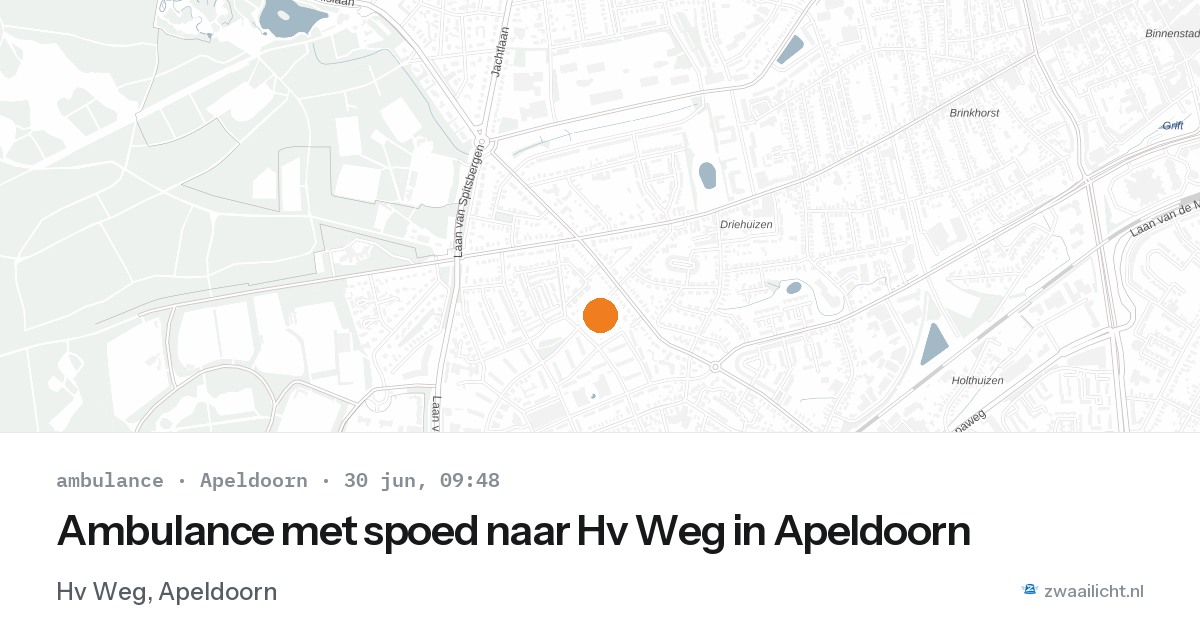 Ambulance met spoed naar Hv Weg in Apeldoorn — 30 jun 2026