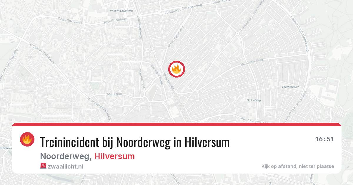 Treinincident bij Noorderweg in Hilversum — 14 jul 2026