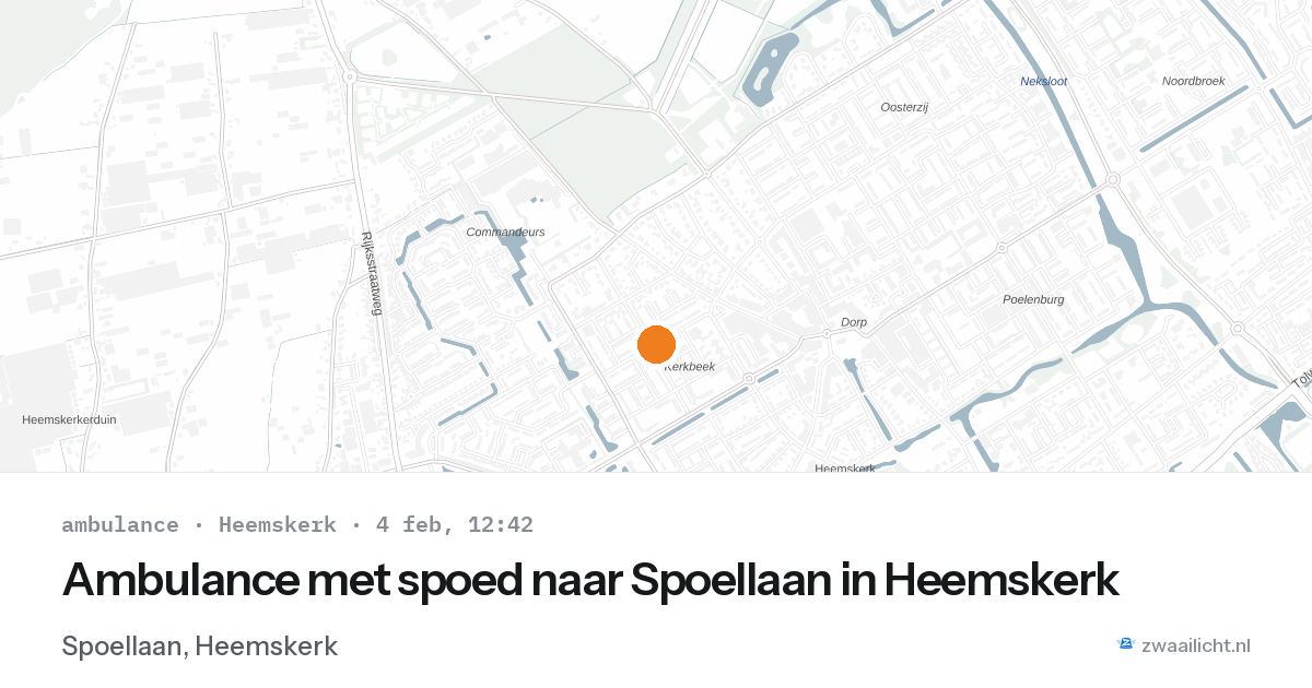 Ambulance met spoed naar Spoellaan in Heemskerk — 4 feb 2026