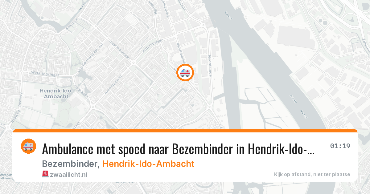 Ambulance met spoed naar Bezembinder in Hendrik-Ido-Ambacht — 28 jun 2026