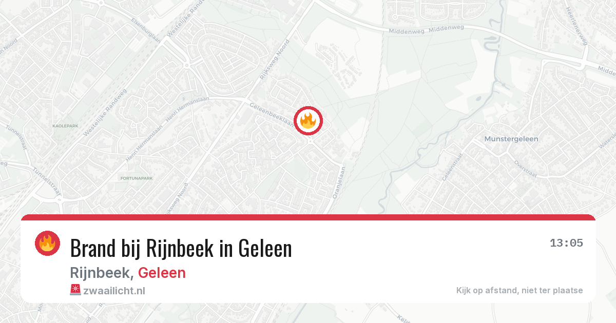 Brand bij Rijnbeek in Geleen — 3 aug 2026