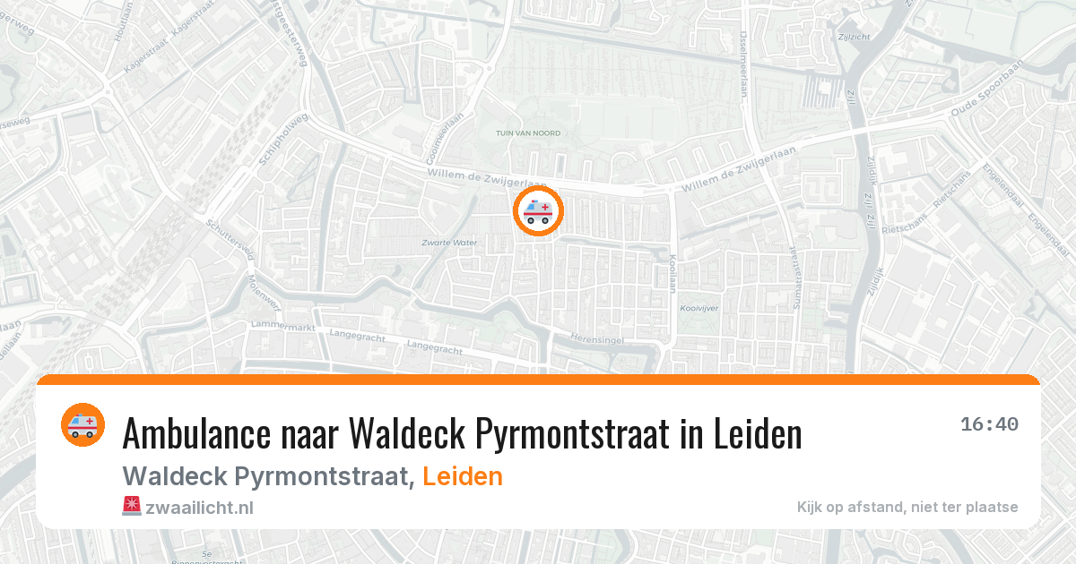 Ambulance naar Waldeck Pyrmontstraat in Leiden — 11 aug 2026