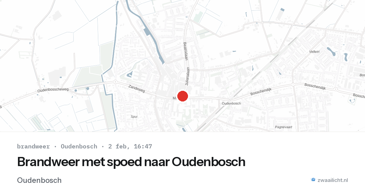 Brandweer met spoed naar Oudenbosch — 2 feb 2026 | 🚨 Zwaailicht.nl