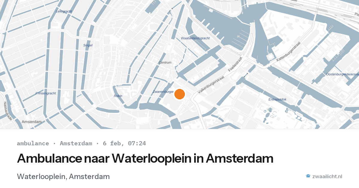 Ambulance naar Waterlooplein in Amsterdam — 6 feb 2026