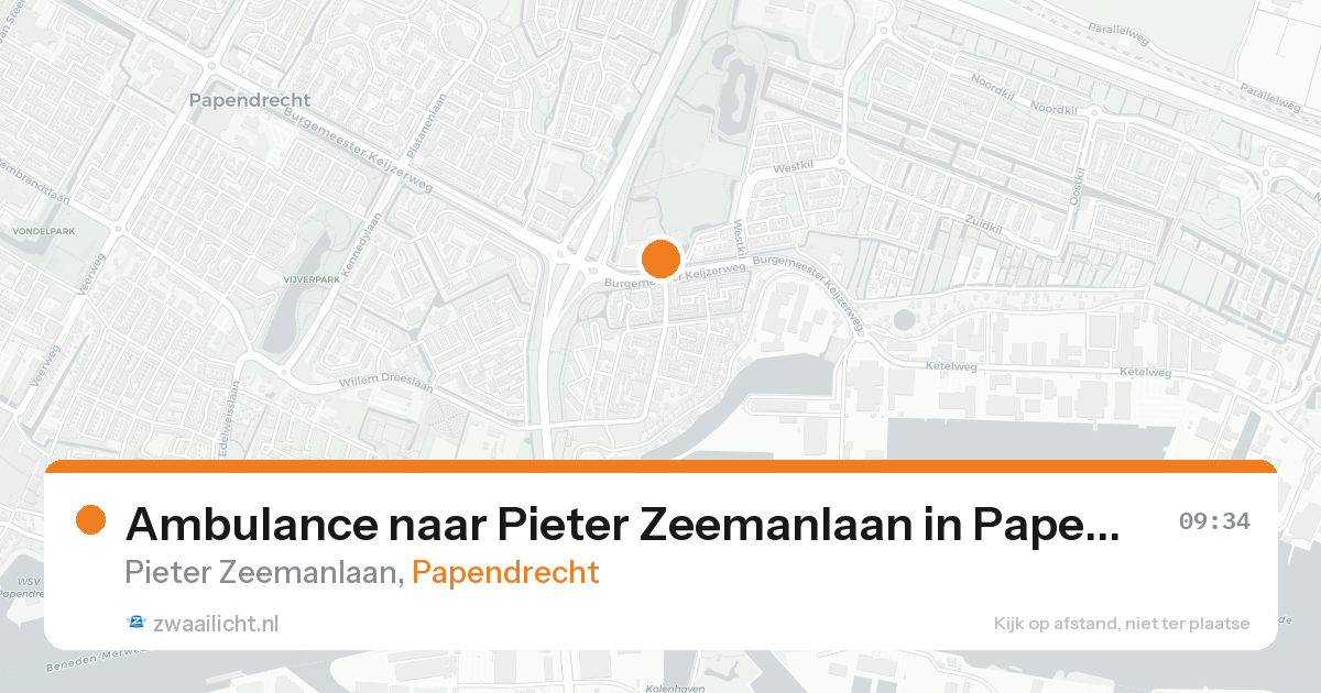 Ambulance naar Pieter Zeemanlaan in Papendrecht — 16 aug 2026