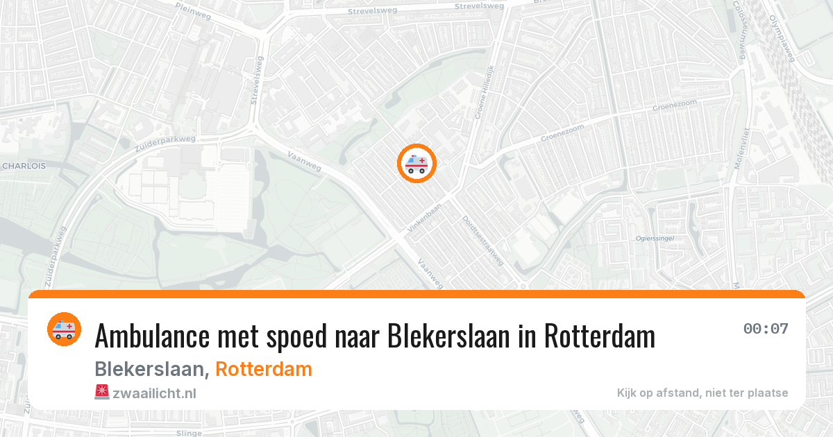Ambulance met spoed naar Blekerslaan in Rotterdam — 24 mei 2026