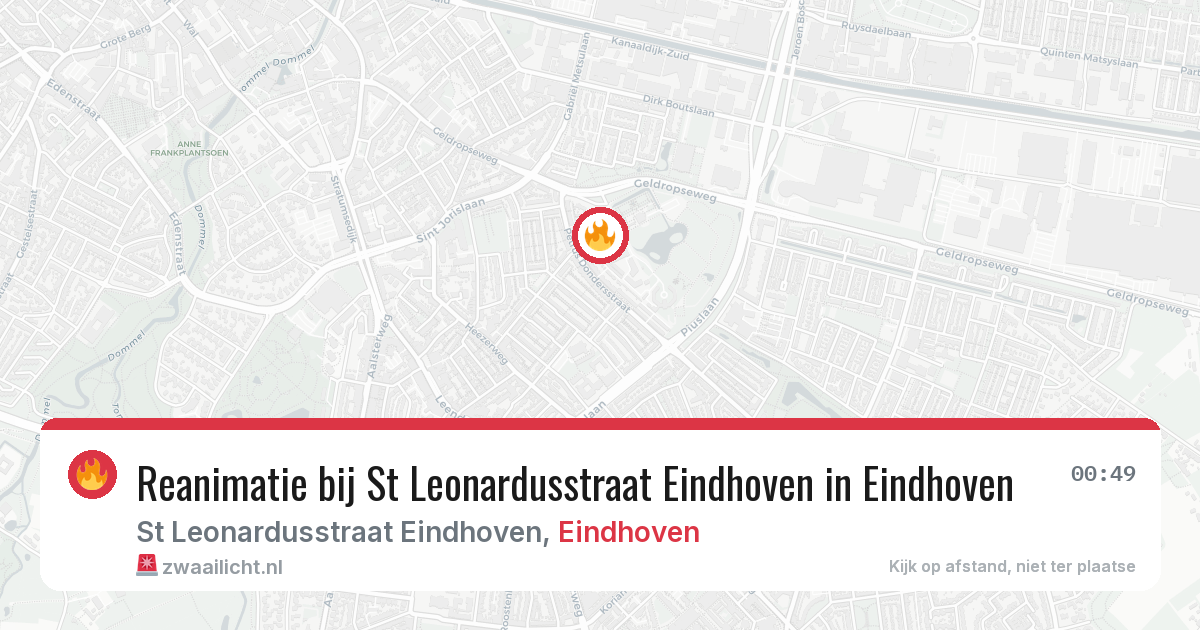 Reanimatie bij St Leonardusstraat Eindhoven in Eindhoven — 18 jul 2026