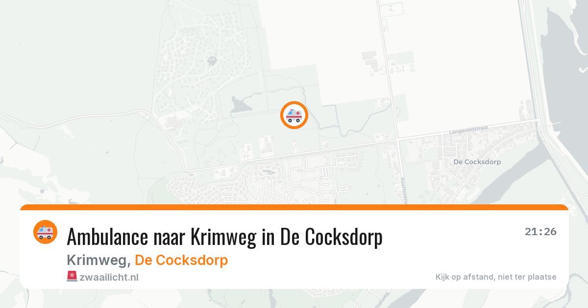 Ambulance naar Krimweg in De Cocksdorp — 21 jul 2026
