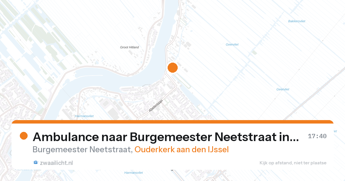Ambulance naar Burgemeester Neetstraat in Ouderkerk aan den IJssel — 27 aug 2026