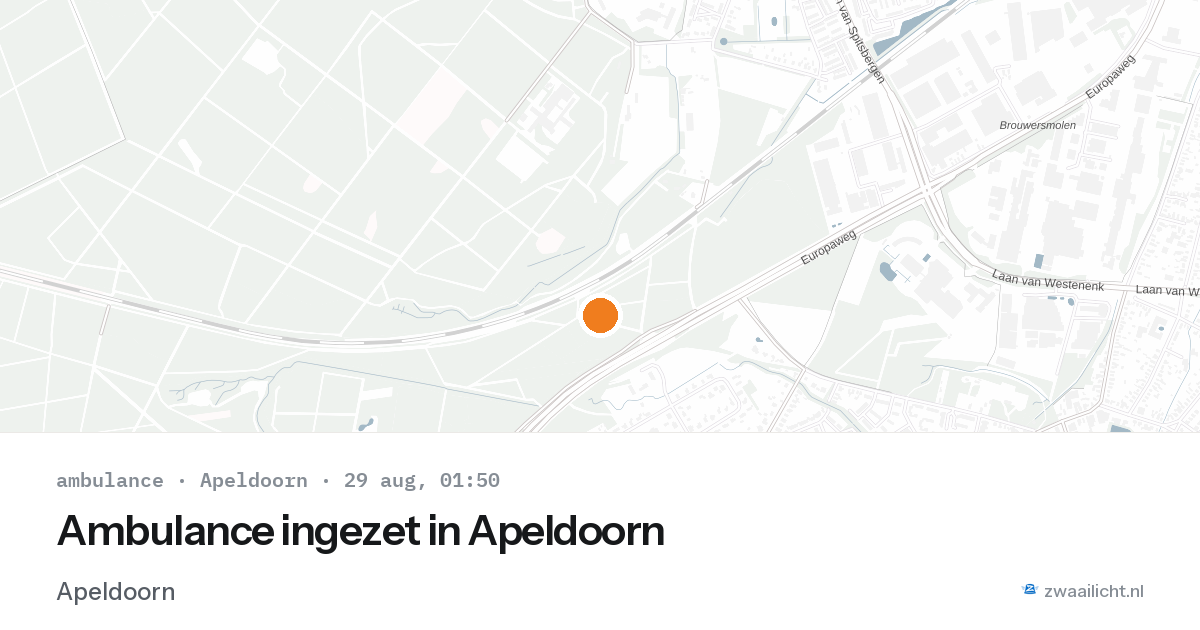 Ambulance ingezet in Apeldoorn — 28 aug 2026