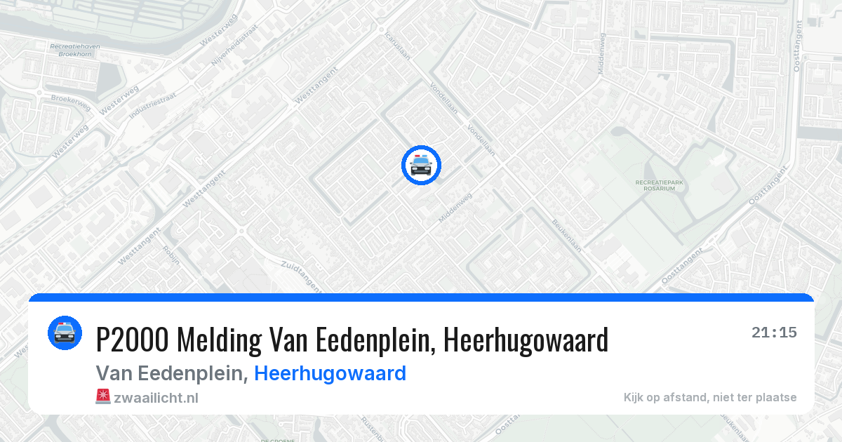 P2000 Melding Van Eedenplein, Heerhugowaard — 17 mrt 2026