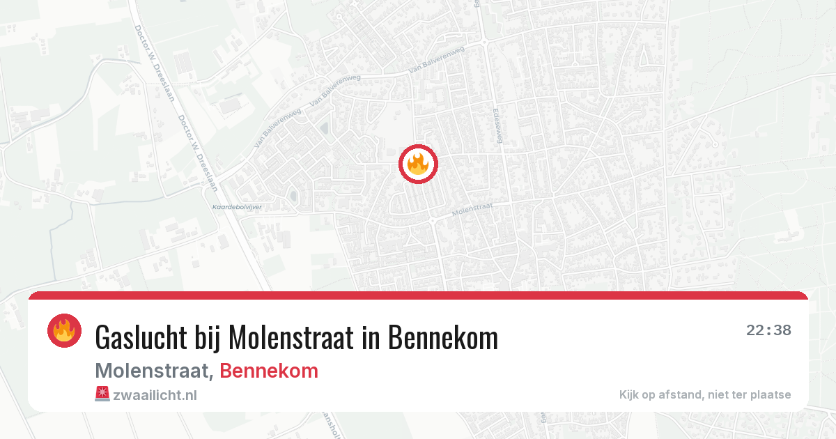 Gaslucht bij Molenstraat in Bennekom — 30 jun 2026