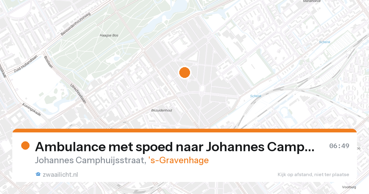 Ambulance met spoed naar Johannes Camphuijsstraat in 's-Gravenhage — 27 aug 2026