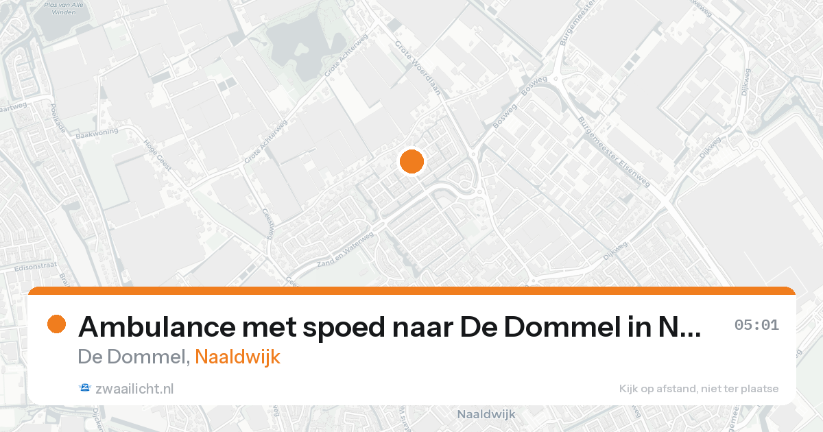 Ambulance met spoed naar De Dommel in Naaldwijk — 18 aug 2026