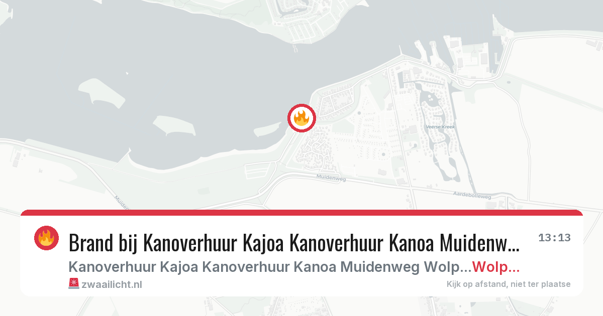 Brand bij Kanoverhuur Kajoa Kanoverhuur Kanoa Muidenweg Wolphaartsdijk in Wolphaartsdijk — 24 jun 2026