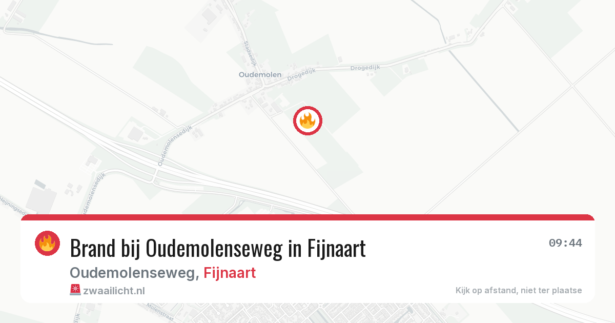 Brand bij Oudemolenseweg in Fijnaart — 29 apr 2026