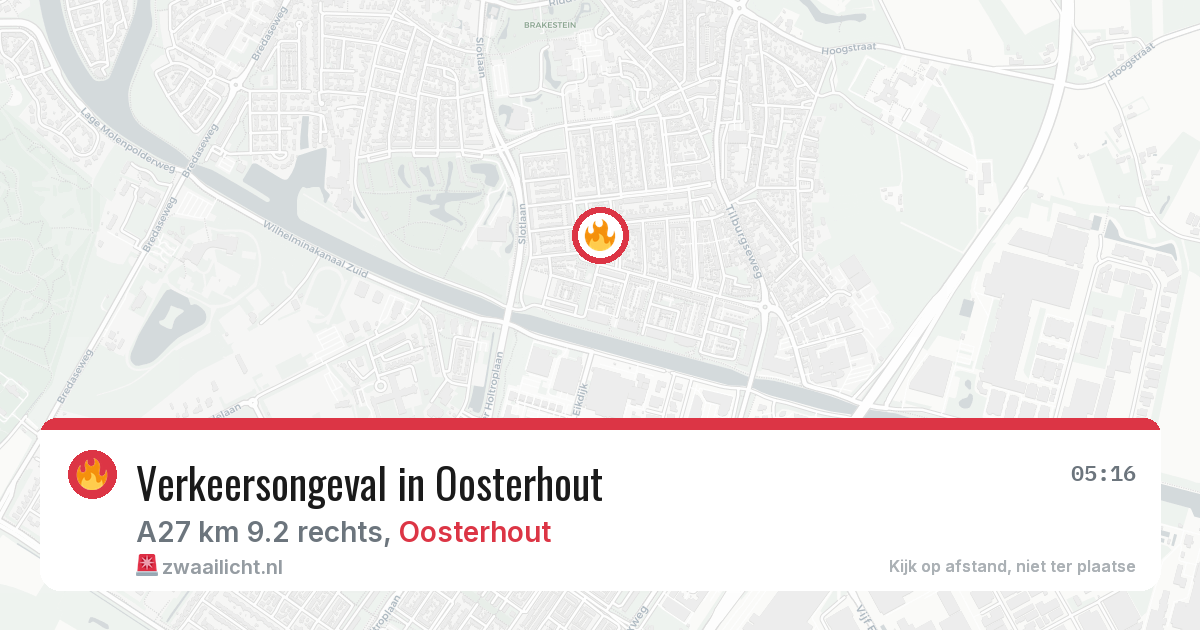 Verkeersongeval in Oosterhout — 30 jul 2026