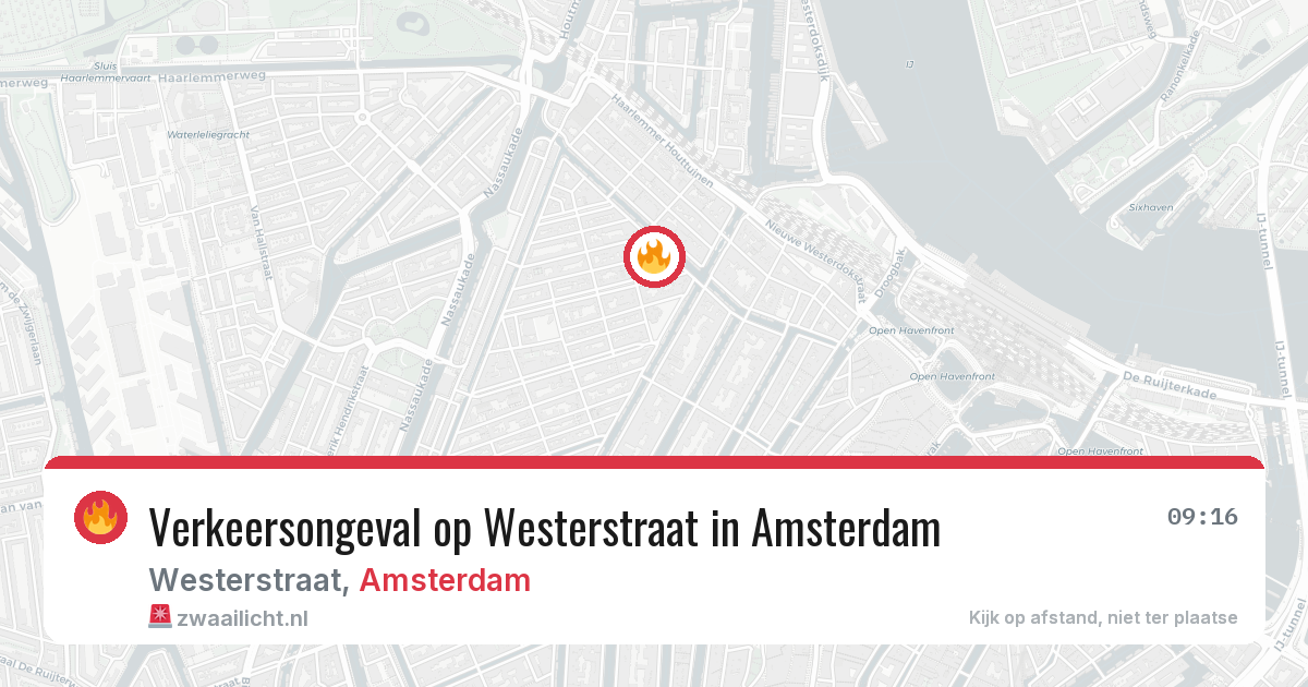 Verkeersongeval op Westerstraat in Amsterdam — 5 aug 2026
