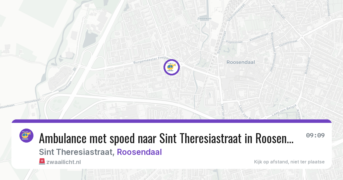 Ambulance met spoed naar Sint Theresiastraat in Roosendaal — 6 jul 2026
