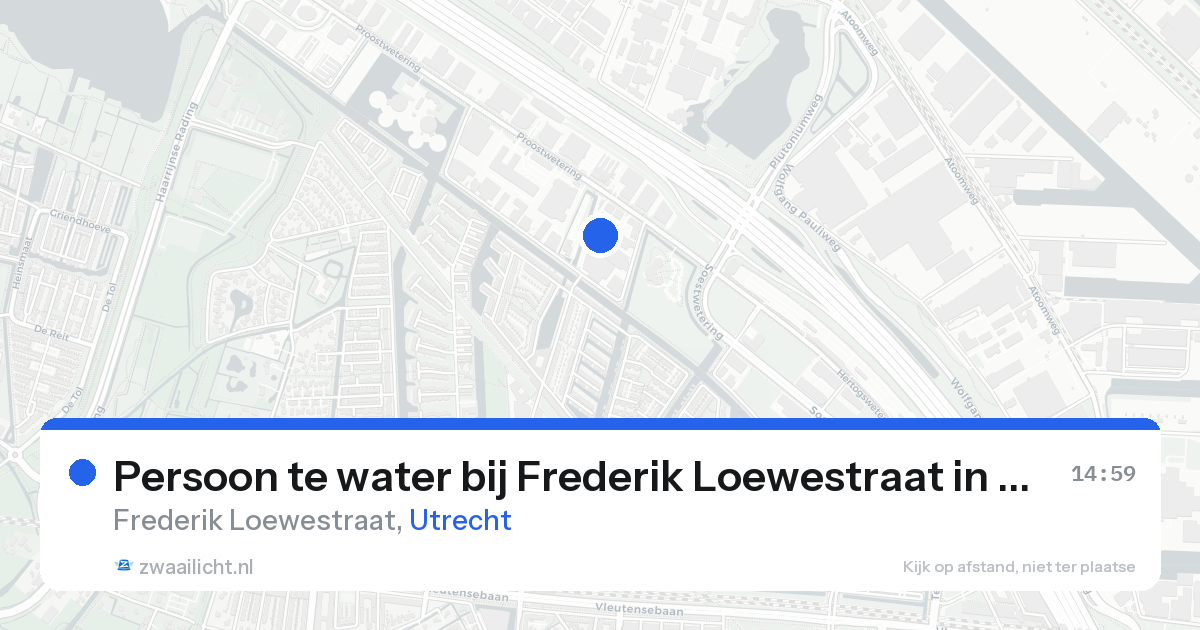 Persoon te water bij Frederik Loewestraat in Utrecht — 25 aug 2026