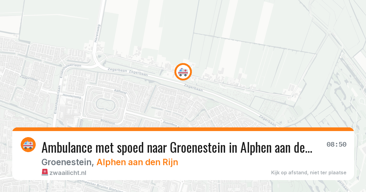 Ambulance met spoed naar Groenestein in Alphen aan den Rijn — 13 aug 2026