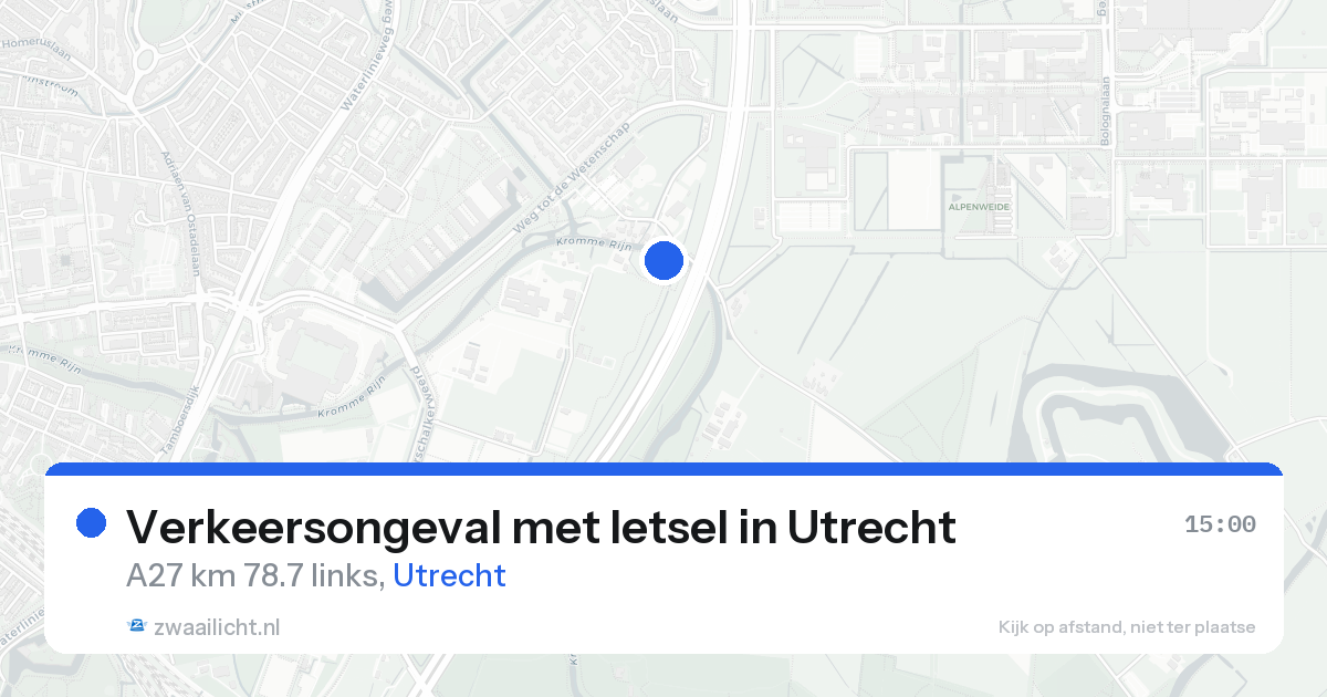 Verkeersongeval met letsel in Utrecht — 25 aug 2026