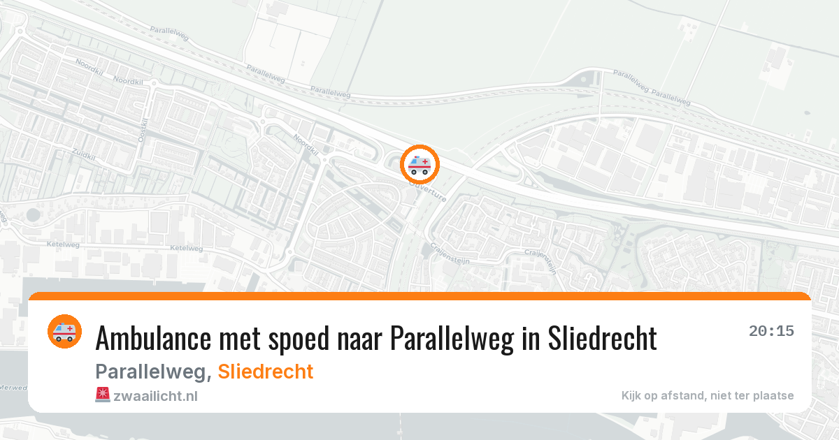Ambulance met spoed naar Parallelweg in Sliedrecht — 21 apr 2026
