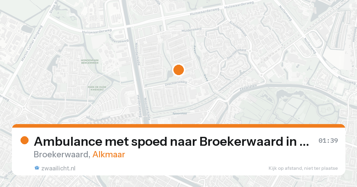 Ambulance met spoed naar Broekerwaard in Alkmaar — 17 aug 2026