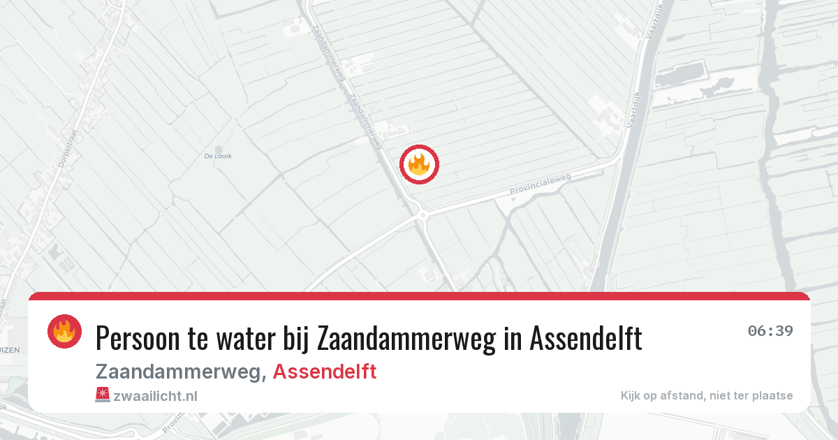 Persoon te water bij Zaandammerweg in Assendelft — 7 aug 2026